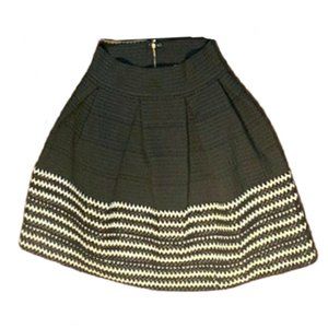Miami Skirts Box Pleated Skater Striped Black S